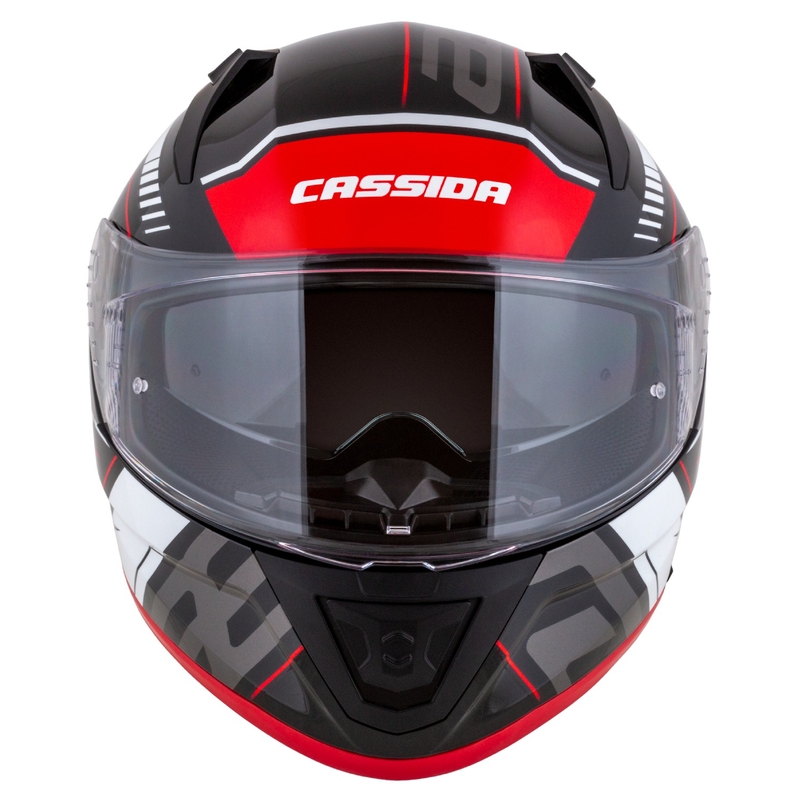 Cassida Aero Drome must-punase-valge-hall integraalne mootorratta kiiver