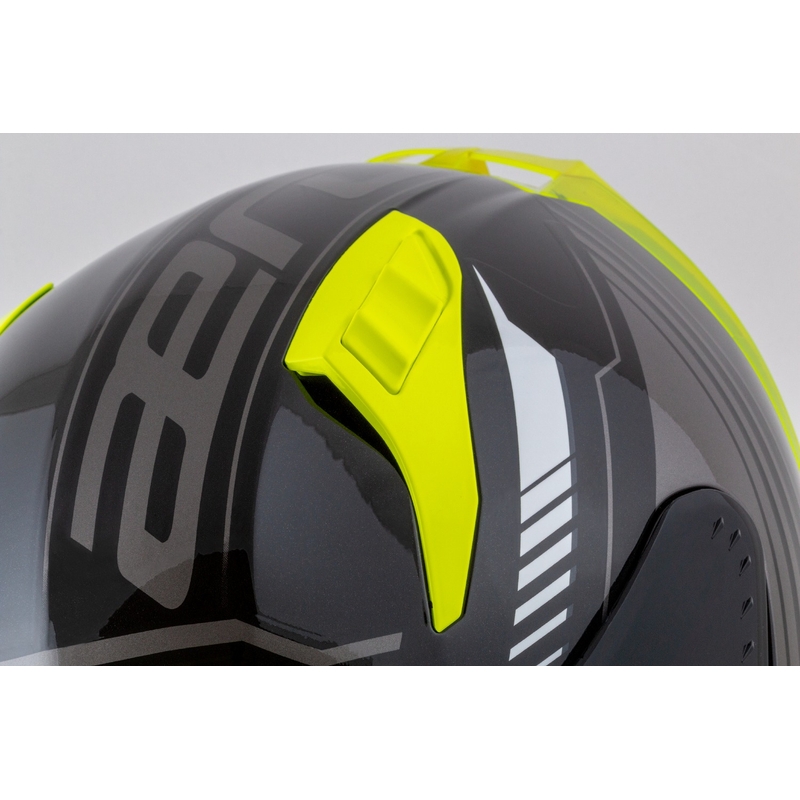 Cassida Aero Drome must-fluo-kollane-valge-hall integreeritud mootorratta kiiver