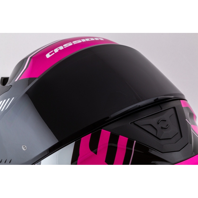Cassida Aero Drome must-roosa-valge integreeritud mootorratta kiiver