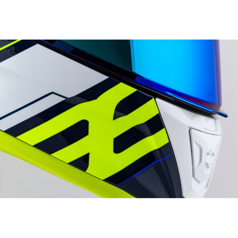 Cassida Aero Drome sini-fluo-kollane-helesinine-valge integreeritud mootorratta kiiver