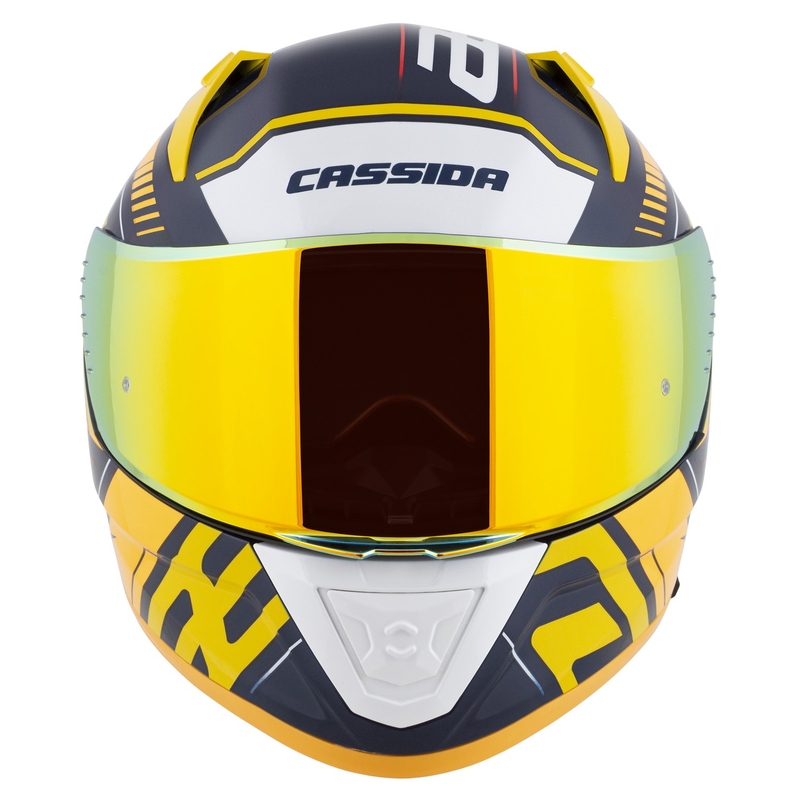 Cassida Aero Drome integreeritud mootorratta kiiver sini-fluo kollane-oranž-punane-valgev sinine-valge