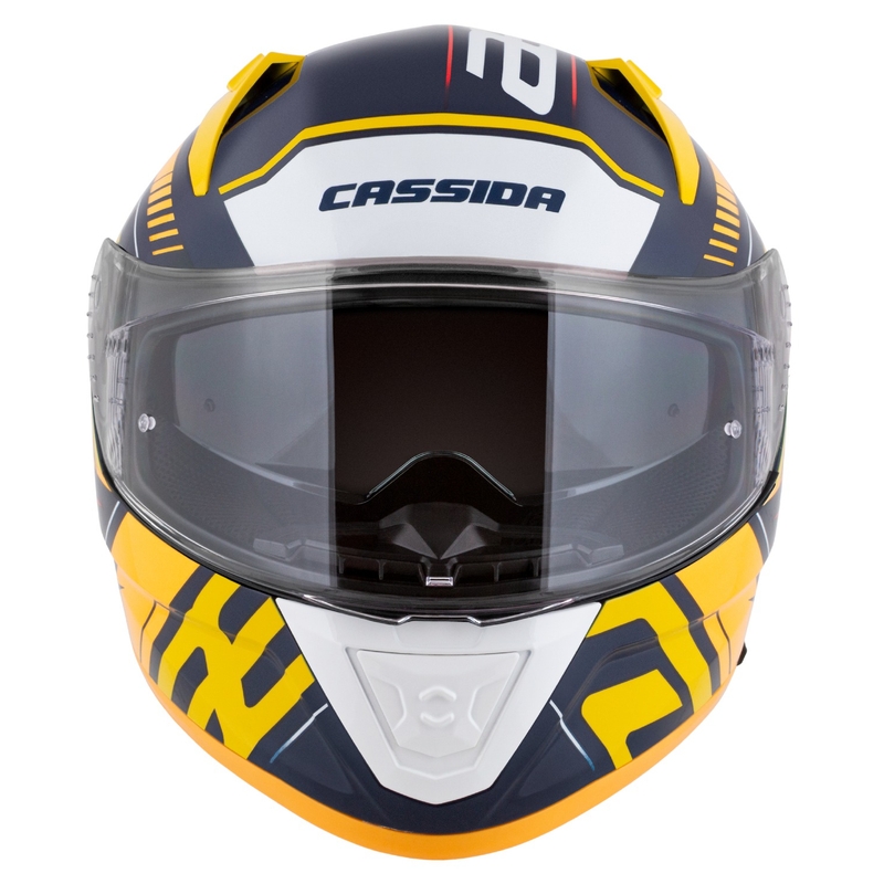 Cassida Aero Drome integreeritud mootorratta kiiver sini-fluo kollane-oranž-punane-valgev sinine-valge