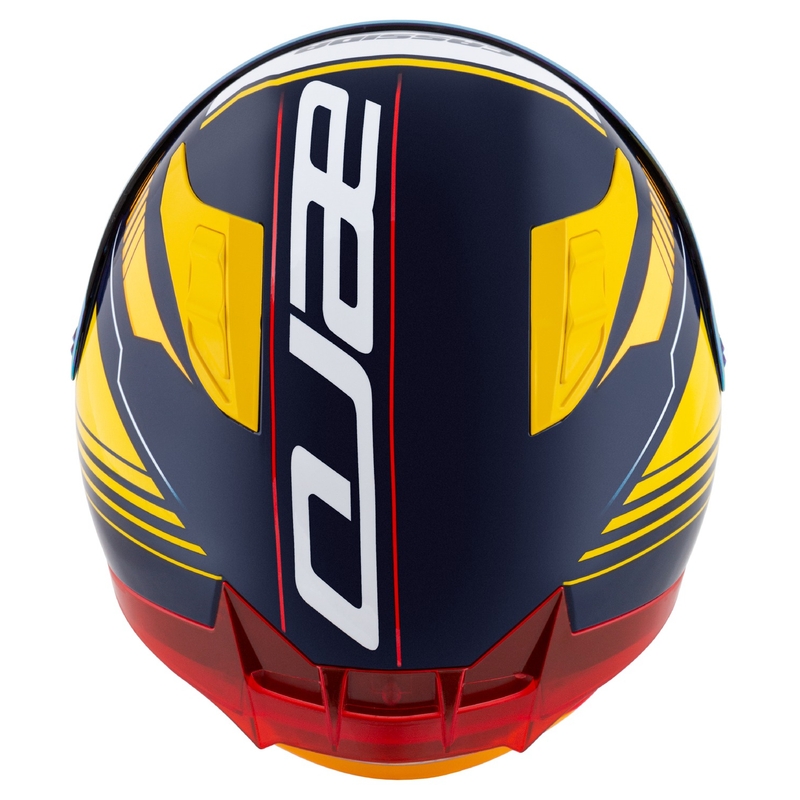 Cassida Aero Drome integreeritud mootorratta kiiver sini-fluo kollane-oranž-punane-valgev sinine-valge