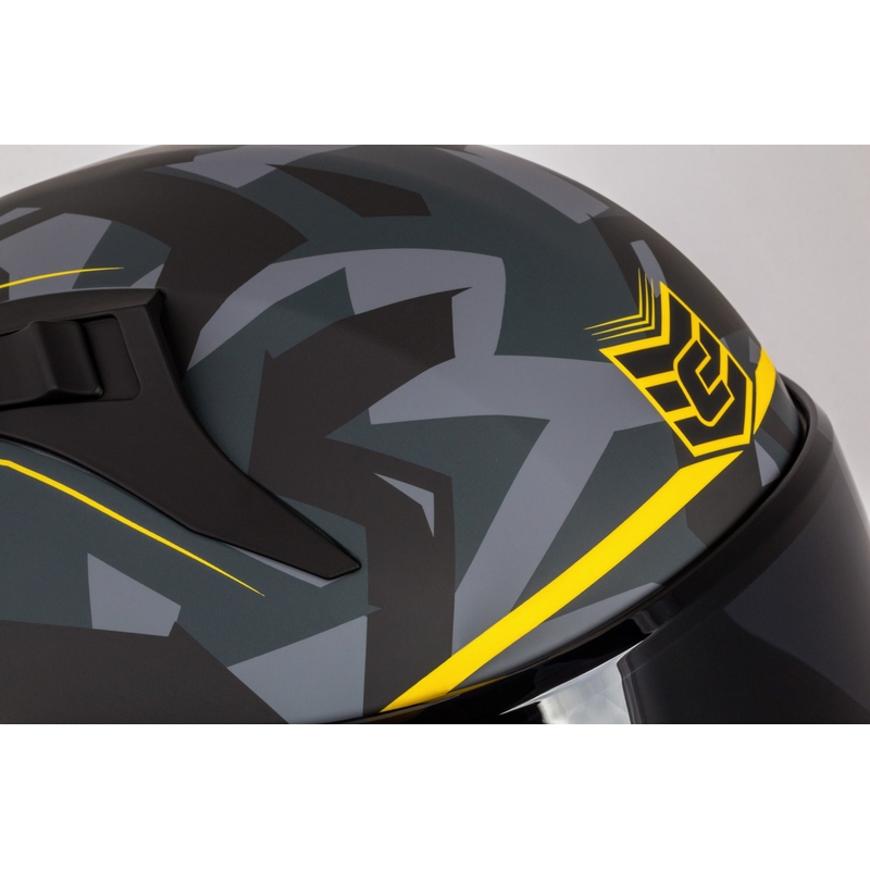 Integreeritud mootorratta kiiver Cassida Aero camo hall-must-fluo kollane