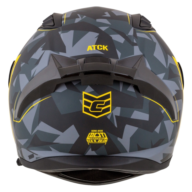 Integreeritud mootorratta kiiver Cassida Aero camo hall-must-fluo kollane