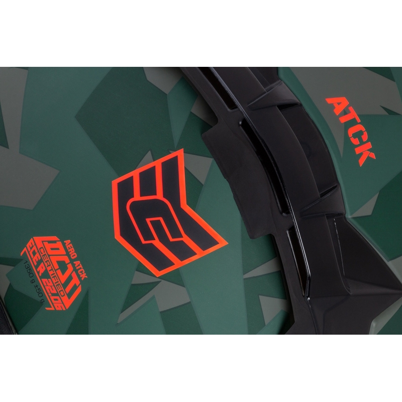 Cassida Aero ATCK camo roheline-must-hall-oranž integreeritud mootorratta kiiver