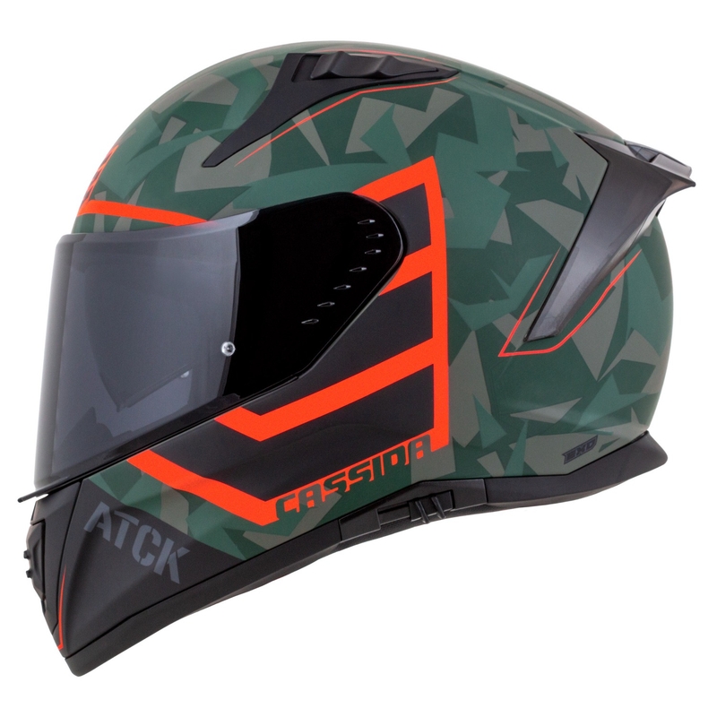 Cassida Aero ATCK camo roheline-must-hall-oranž integreeritud mootorratta kiiver