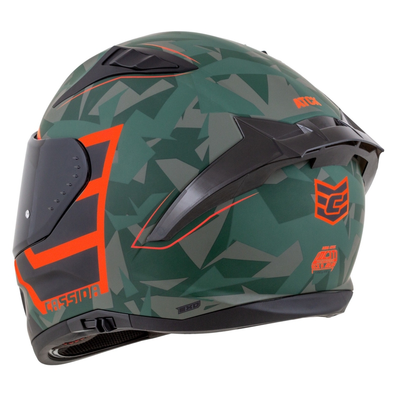 Cassida Aero ATCK camo roheline-must-hall-oranž integreeritud mootorratta kiiver