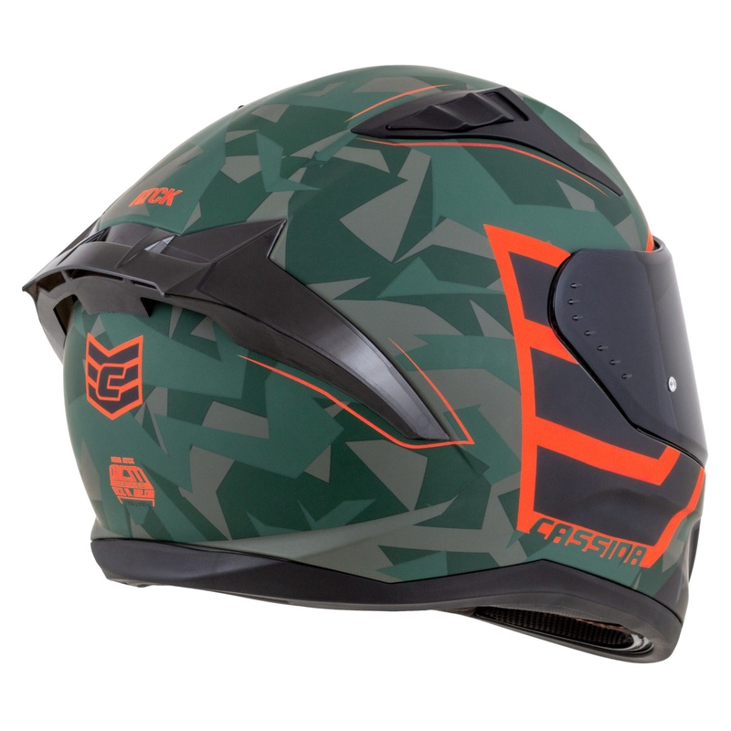 Cassida Aero ATCK camo roheline-must-hall-oranž integreeritud mootorratta kiiver