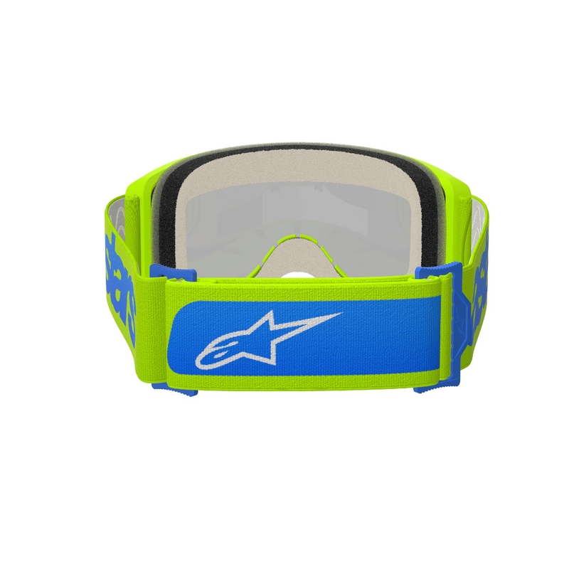 Alpinestars Vision 5 Blaze fluo kollane-sinine motokrossprillid sinise peegelplekiga