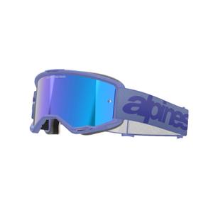 Alpinestars Vision 5 Wordmark motokrossiprillid lilla peegelplekiga sinise pleksiga