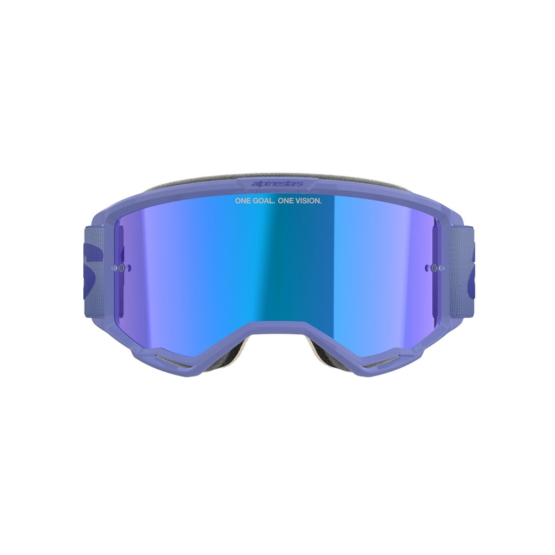 Alpinestars Vision 5 Wordmark motokrossiprillid lilla peegelplekiga sinise pleksiga