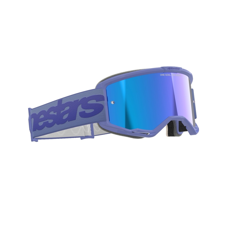 Alpinestars Vision 5 Wordmark motokrossiprillid lilla peegelplekiga sinise pleksiga