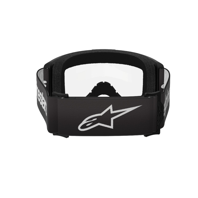 Alpinestars Vision 3 Wordmark motokrossiprillid mustad läbipaistva pleksiga