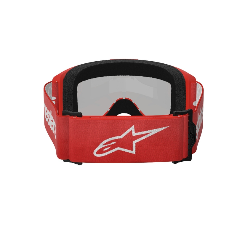 Alpinestars Vision 3 Wordmark motokrossiprillid punased, hõbedase radiaalprilliklaasiga allahindlus