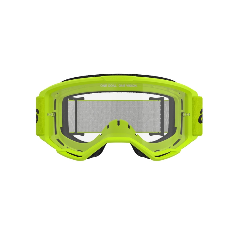 Alpinestars Vision 3 Wordmark fluokollased motokrossiprillid läbipaistva plexiga