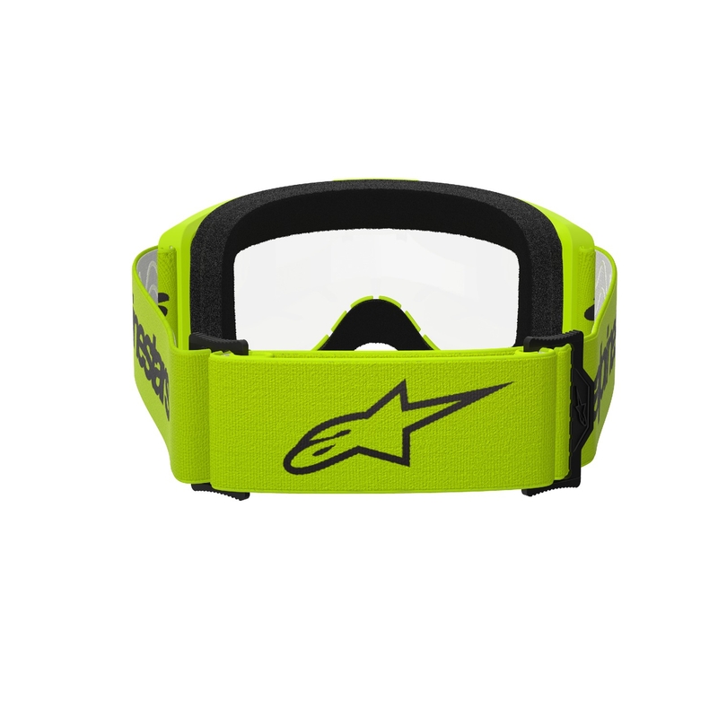 Alpinestars Vision 3 Wordmark fluokollased motokrossiprillid läbipaistva plexiga