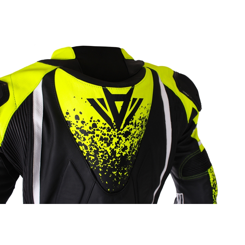 Kombinéza na motorku RSA GT2 černo-bílo-fluo žlutá výprodej - II. jakost