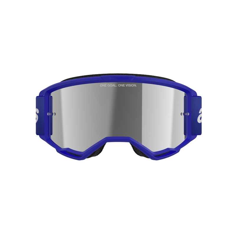 Alpinestars Vision 3 Wordmark motokrossiprillid sinised, hõbedaste peegelklaasidega