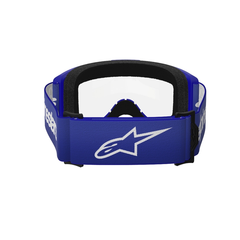 Alpinestars Vision 3 Wordmark motokrossiprillid sinised läbipaistva pleksiga