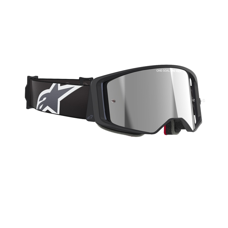 Alpinestars Supertech Corp motokrossiprillid mustad ja hallid hõbedaste klaasidega