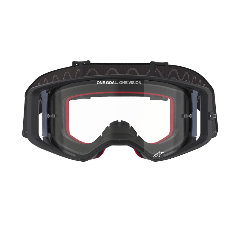 Alpinestars Supertech Corp mustad ja hallid motokrossiprillid läbipaistva klaasiga