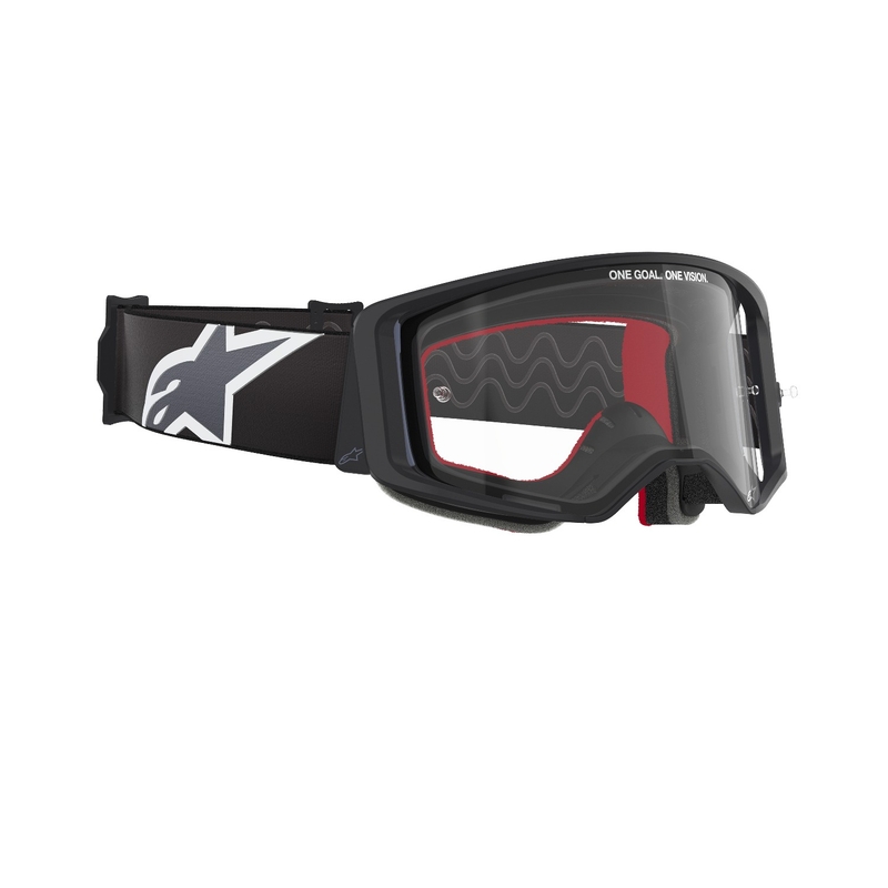 Alpinestars Supertech Corp mustad ja hallid motokrossiprillid läbipaistva klaasiga