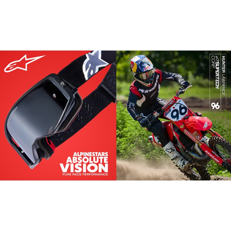 Alpinestars Supertech Corp valged ja kuldsed motokrossiprillid peegelkuldse prilliklaasiga