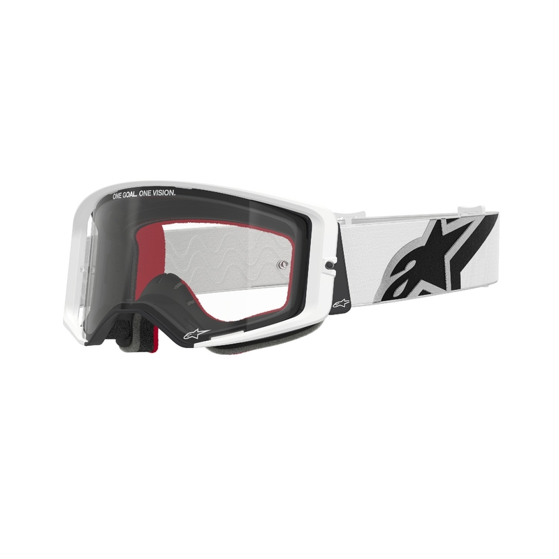 Alpinestars Supertech Corp valged läbipaistva klaasiga motokrossprillid
