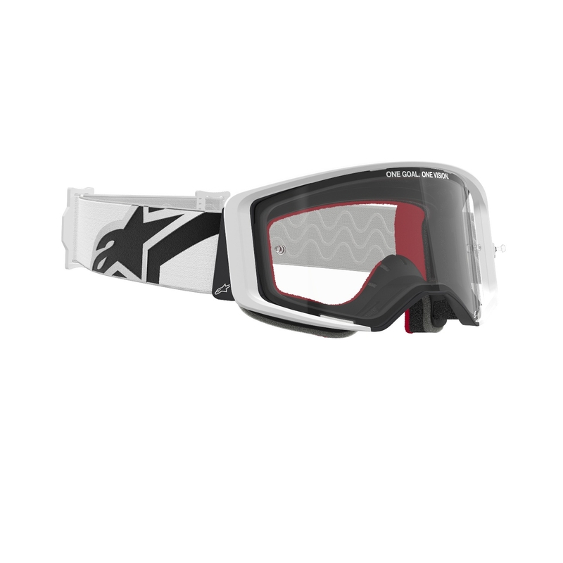 Alpinestars Supertech Corp valged läbipaistva klaasiga motokrossprillid