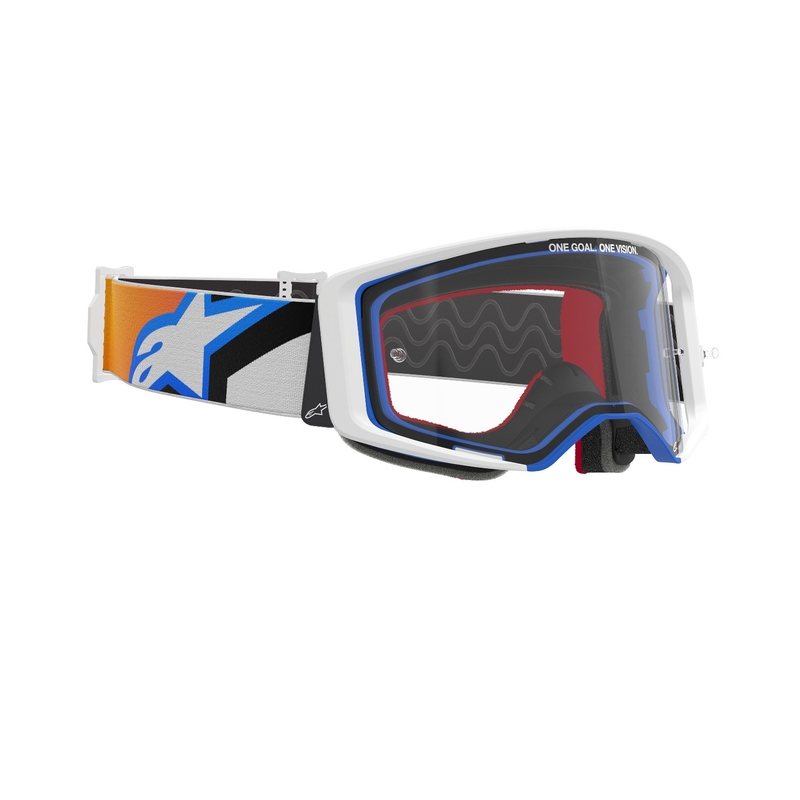 Alpinestars Supertech Corp motokrossiprillid sinakasoranžid läbipaistva klaaspildiga