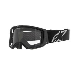 Alpinestars Vision 8 Corp motokrossiprillid mustad, läbipaistva klaasiga