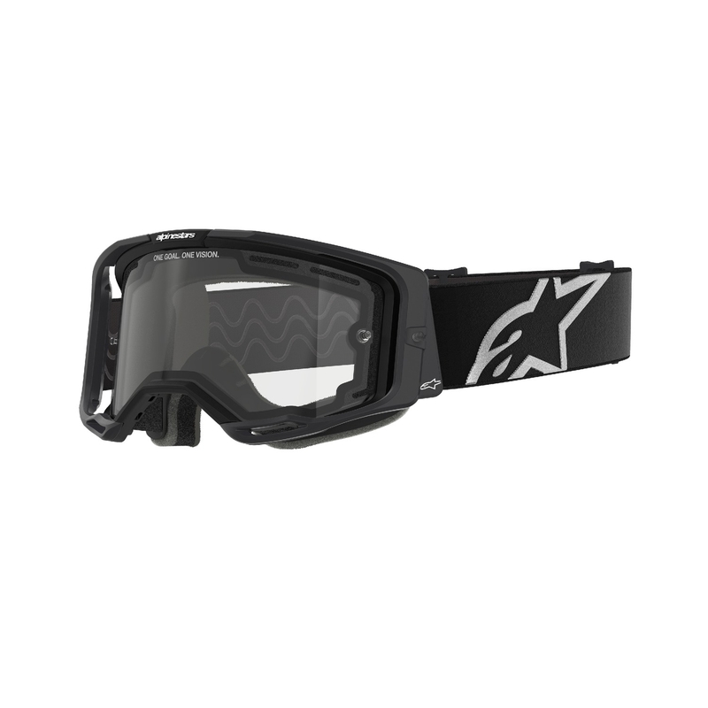 Alpinestars Vision 8 Corp motokrossiprillid mustad kahekordse antifog läbipaistva klaasiga