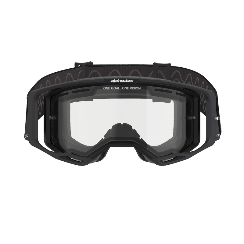 Alpinestars Vision 8 Corp motokrossiprillid mustad kahekordse antifog läbipaistva klaasiga