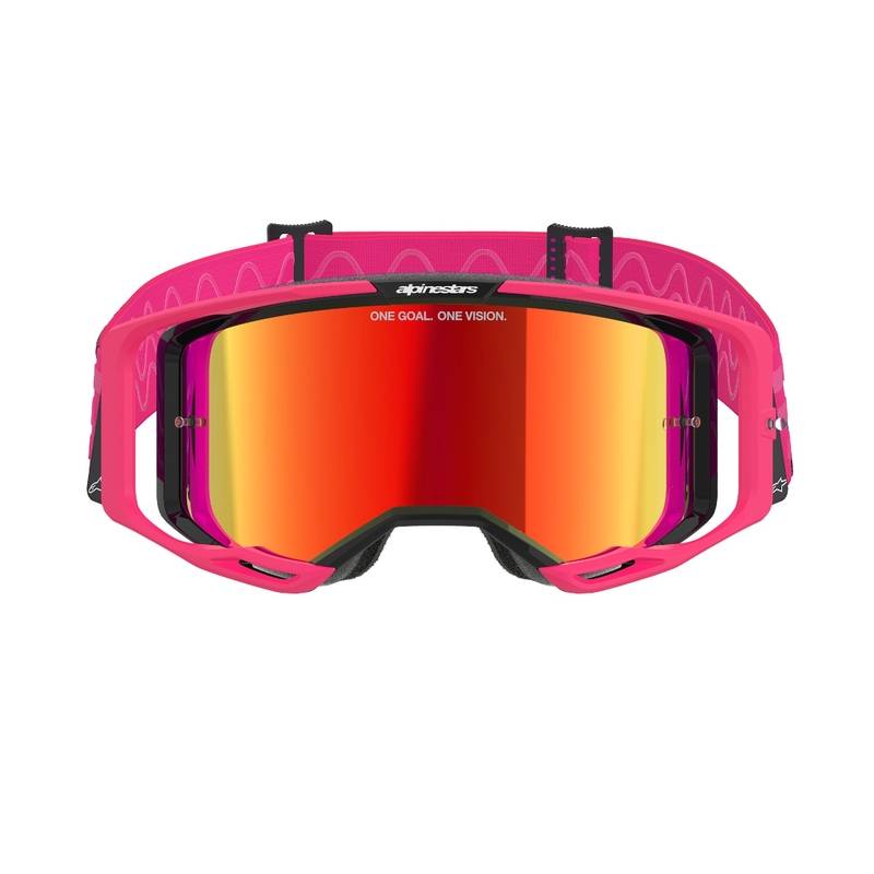 Alpinestars Vision 8 Corp motokrossiprillid roosa peegelpunase klaaspildiga