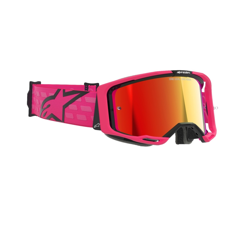 Alpinestars Vision 8 Corp motokrossiprillid roosa peegelpunase klaaspildiga