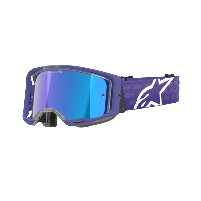 Alpinestars Vision 8 Corp motokrossiprillid lilla peegliga sinise läätsega