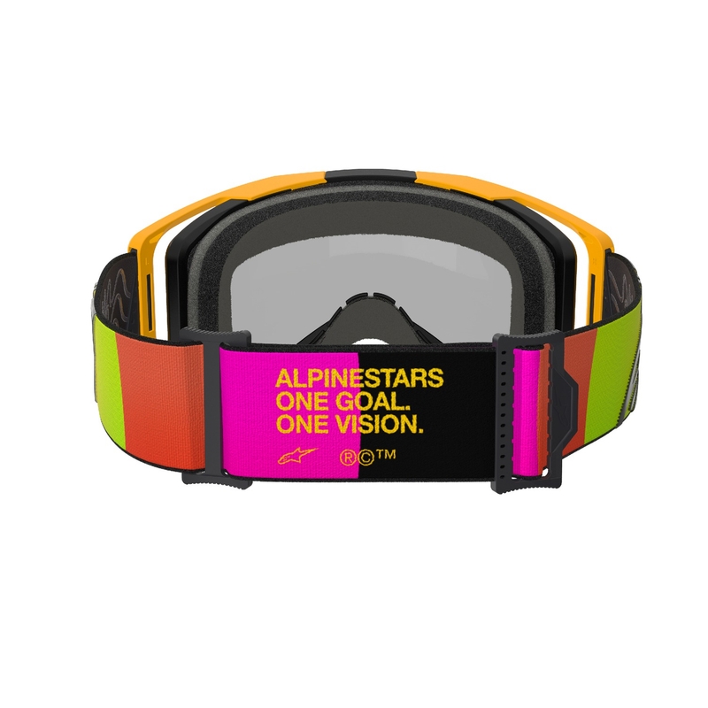 Alpinestars Vision 8 Corp motokrossiprillid kollane-roosa peegelpunase klaaspildiga