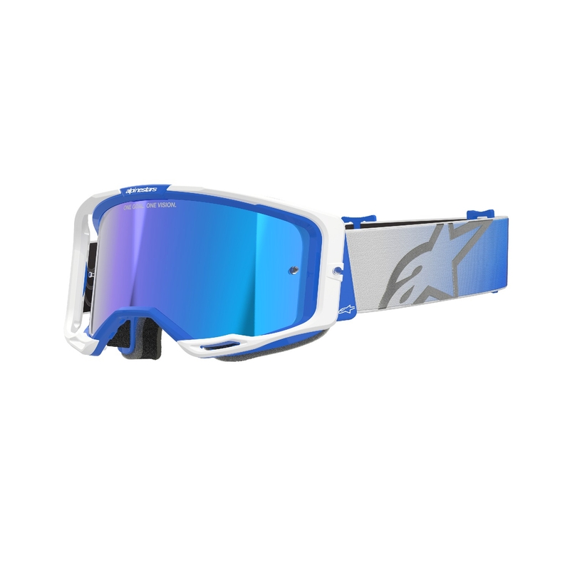 Alpinestars Vision 8 Corp motokrossiprillid sinise ja valge peegliga sinise klaaspildiga