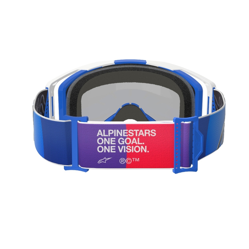 Alpinestars Vision 8 Corp motokrossiprillid sinise ja valge peegliga sinise klaaspildiga