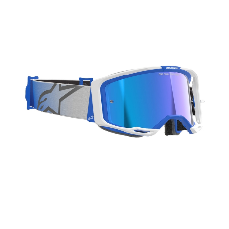 Alpinestars Vision 8 Corp motokrossiprillid sinise ja valge peegliga sinise klaaspildiga