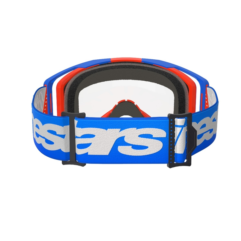 Alpinestars Vision 8 Wordmark motokrossiprillid sini-oranž koos läbipaistva klaasiga