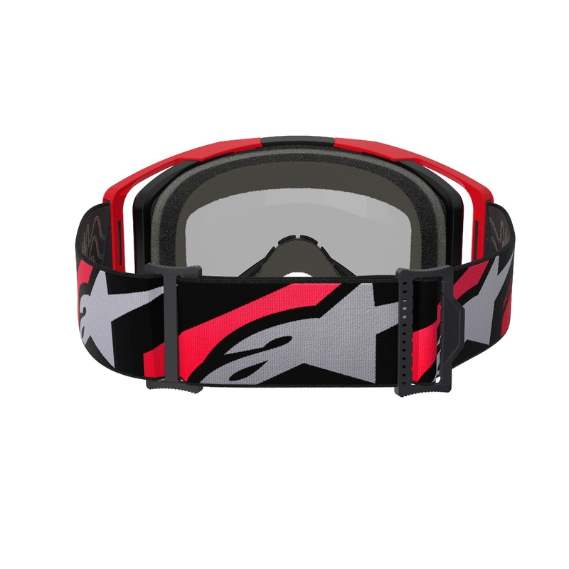 Alpinestars Vision 8 Luar punased ja mustad motokrossprillid hõbedaste peegelklaasidega