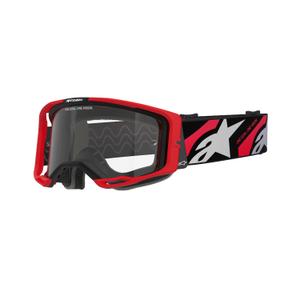 Alpinestars Vision 8 Luar punase ja musta värvi motokrossprillid läbipaistva klaaspildiga