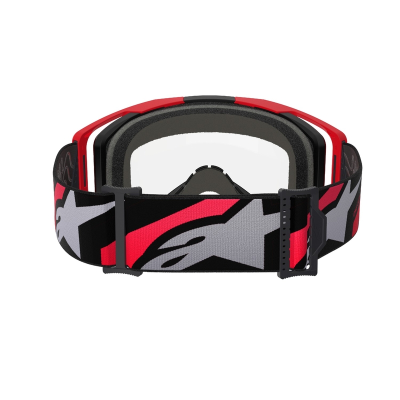 Alpinestars Vision 8 Luar punase ja musta värvi motokrossprillid läbipaistva klaaspildiga