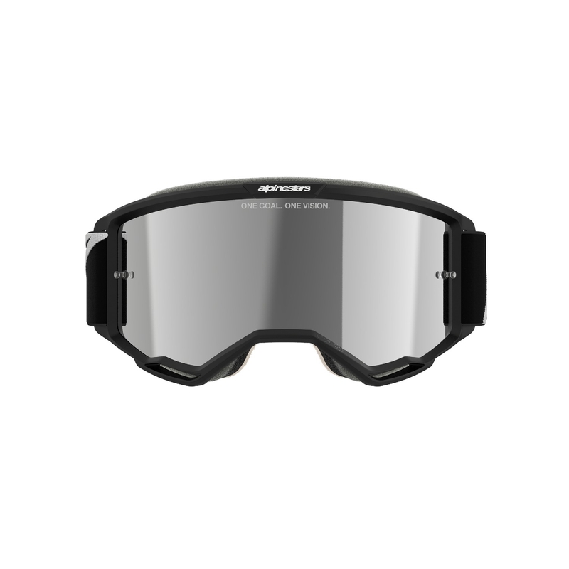 Alpinestars Vision 5 Corp motokrossiprillid mustad, hõbedaste peegelobjektiividega