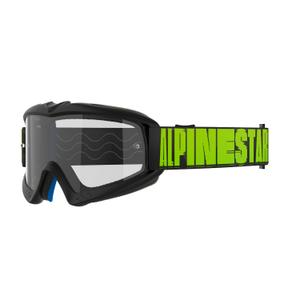 Alpinestars Vision Youth Hollow must-antratsiit-fluo kollane laste motokrossprillid läbipaistva klaaspildiga