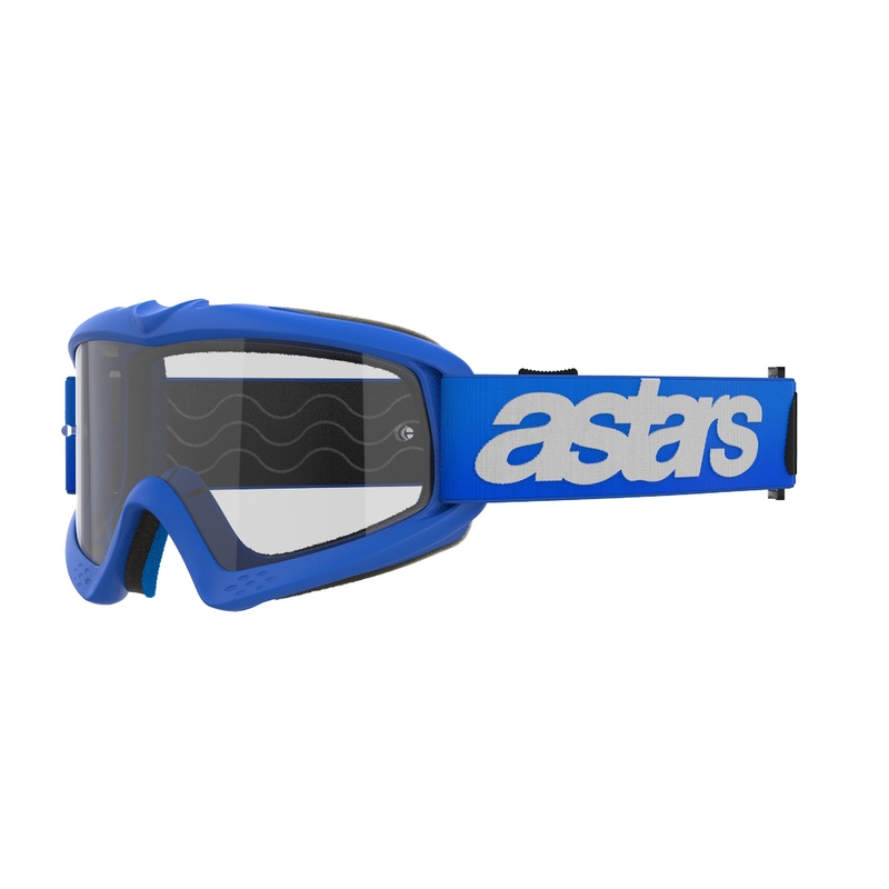 Alpinestars Vision Youth Blaze sinised laste motokrossiprillid läbipaistva klaasiga