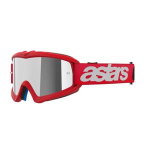 Alpinestars Vision Youth Blaze punased laste motokrossprillid hõbedaste peegelklaasidega