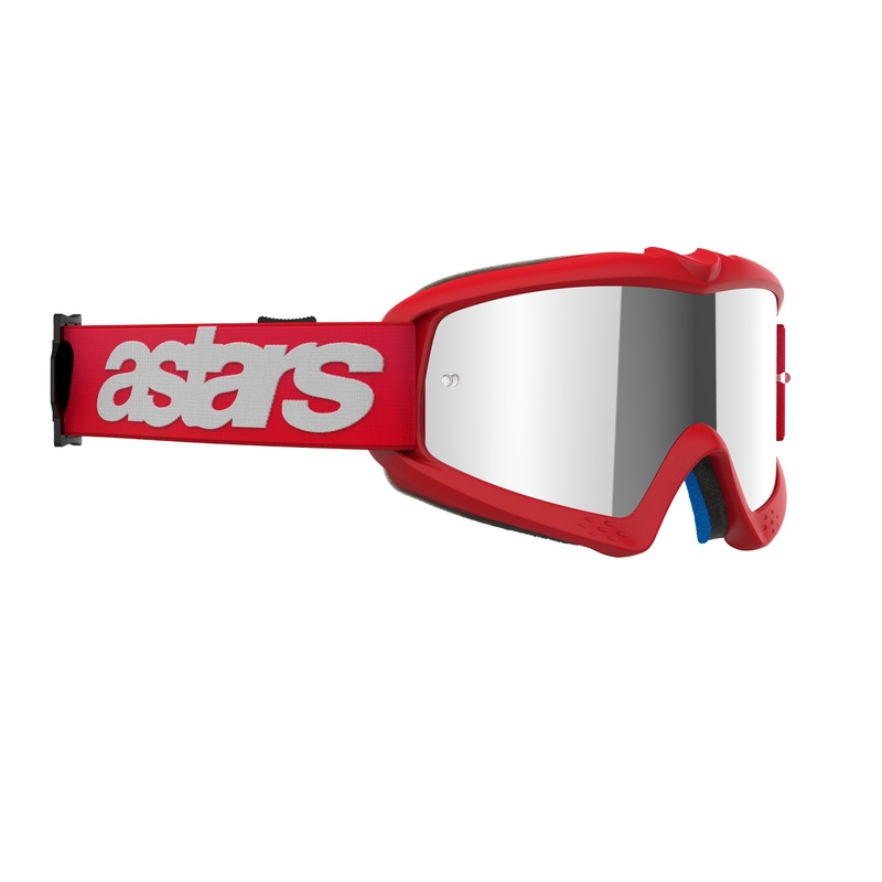 Alpinestars Vision Youth Blaze punased laste motokrossprillid hõbedaste peegelklaasidega